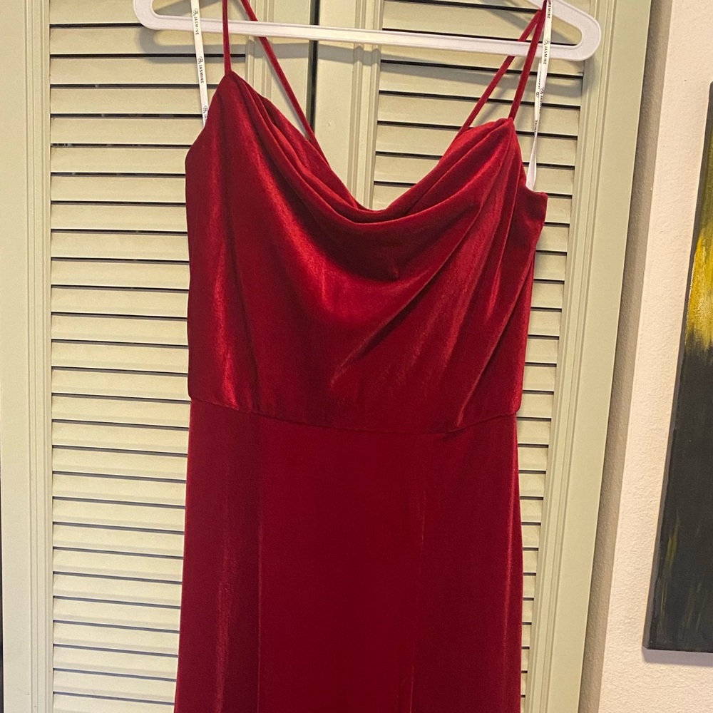 Velvet Burgundy Bridesmaids Dress